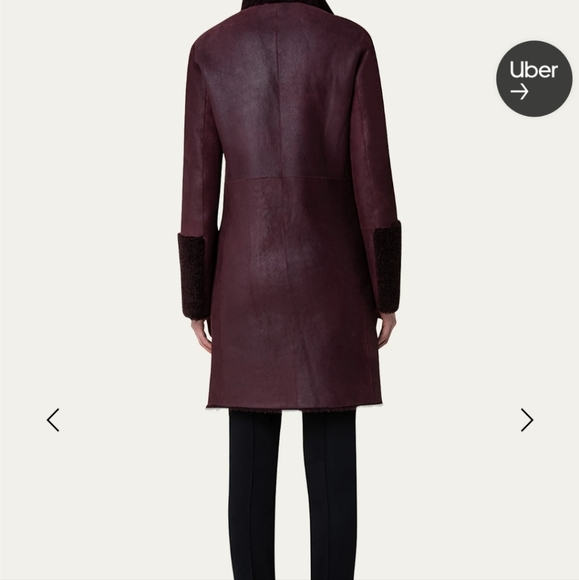Akris Punto Burgundy Reversible Lamb Shearling Coat Size 6 nwt $3490 Current - Picture 7 of 16